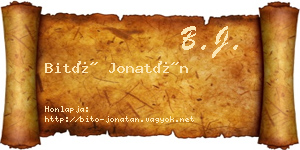 Bitó Jonatán névjegykártya
